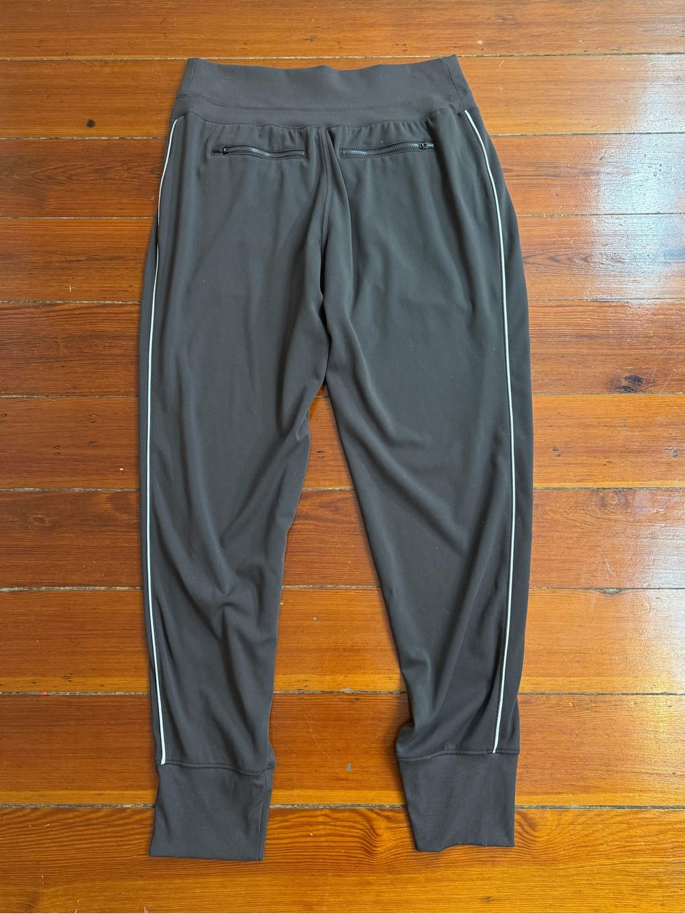 Athleta Venice High Rise Track Stripe Joggers Chocolate Brown Athleisure Sz L ๐๐ - Picture 5 of 9
